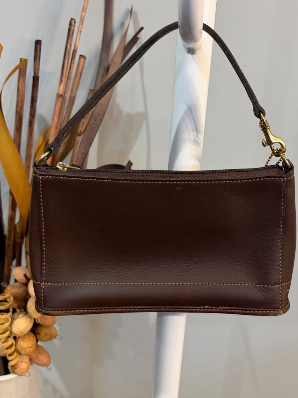 Vintage brown Coach Leather Shoulder Bag / Pochette